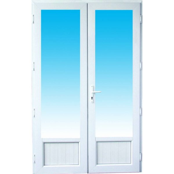 Porte-fenêtre double vantaux PVC l.120 x H.220 cm - - Mr.Bricolage Martinique