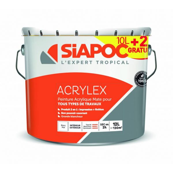 Acrylex 10 Litres + 2 Litres gratuits - - Mr.Bricolage Martinique