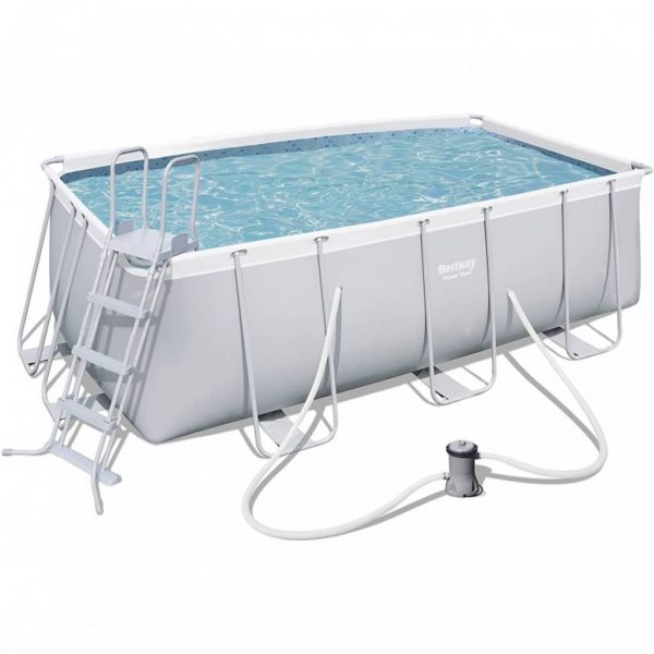 Piscine rectangulaire tubulaire Power Steel 4,04 x 2,01 x 1,00 m - - Mr.Bricolage Martinique