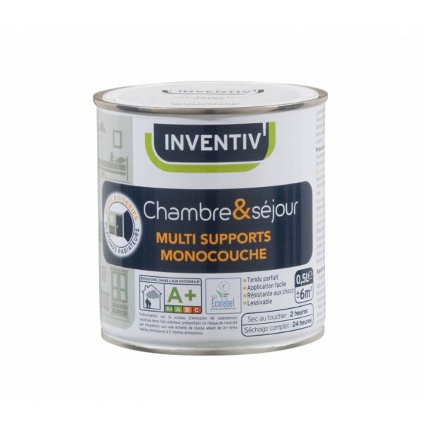 Peinture Inventiv Multi-supports Chambre et Séjour 0,5L Base à teinter Pastel Brillant - - Mr.Bricolage Martinique