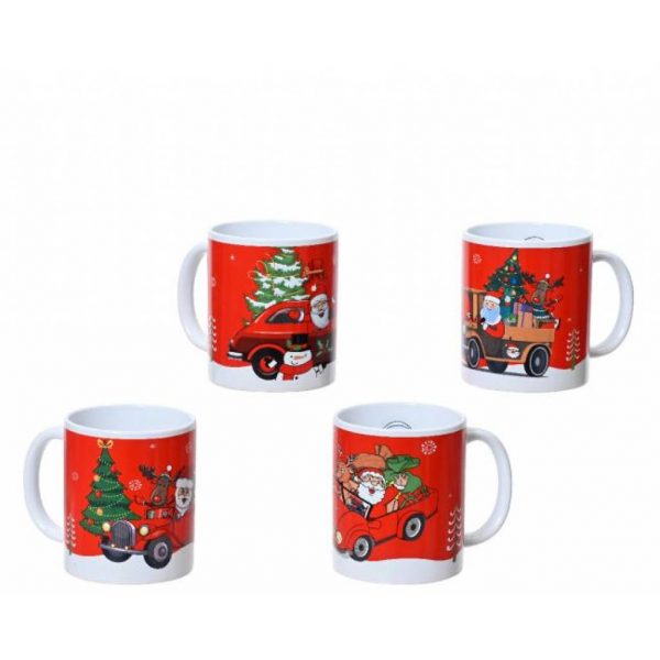 Mug de noël rouge et blanc