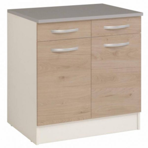 Meuble de cuisine bas 80 2 portes + 2 tiroirs - - Mr.Bricolage Martinique