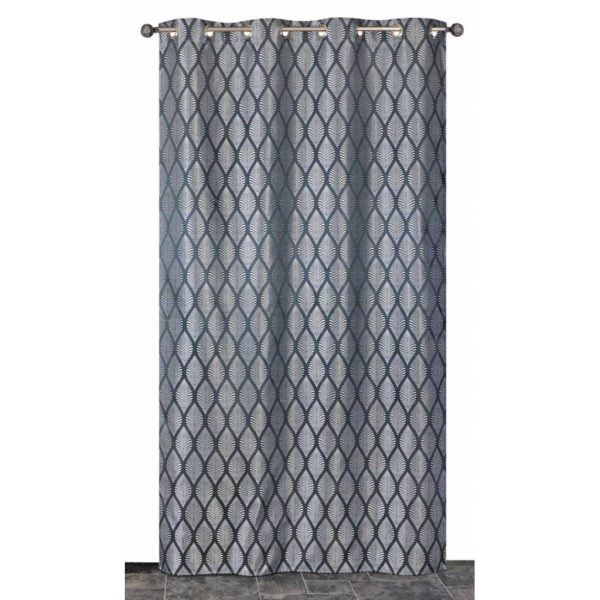 Rideau œillets occultant marine 140x240cm - - Mr.Bricolage Martinique