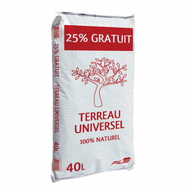 TERREAU UNIVERSEL 40L DONT 25% GRATUIT