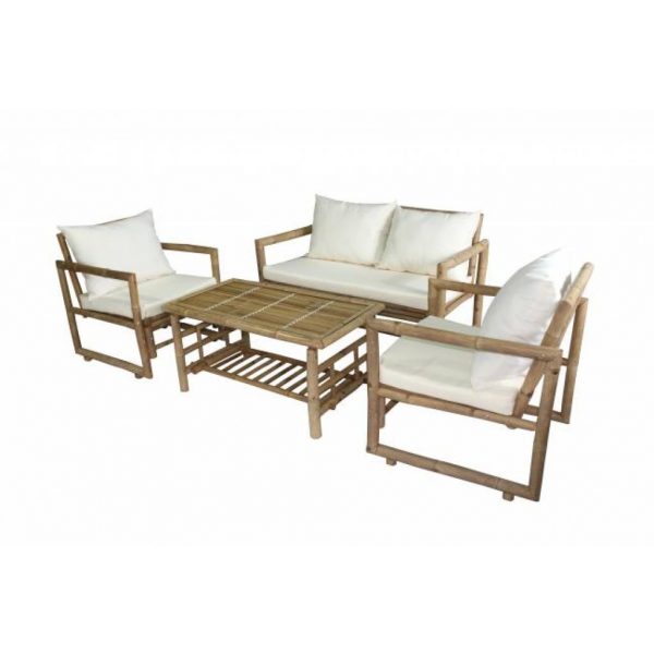 SOFA SET 4 PCS EN BAMBOU - - Mr.Bricolage Martinique