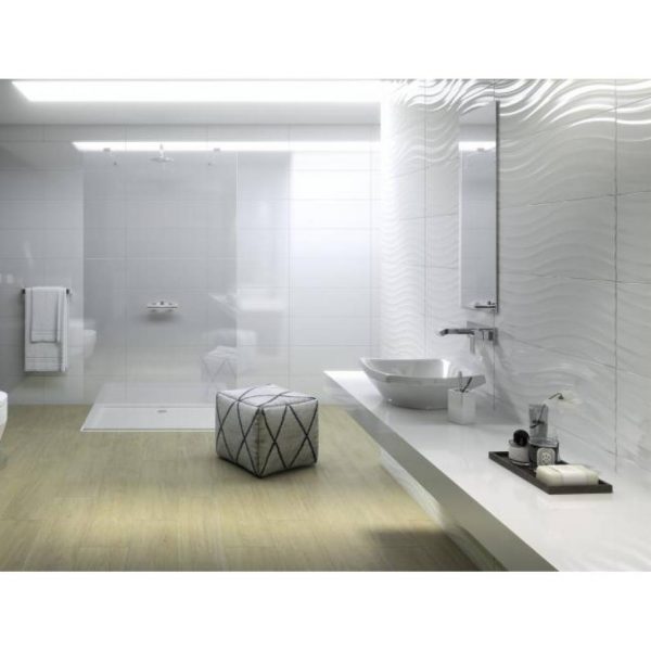 Faïence Ondas blanco brillo 25x70 cm - - Mr.Bricolage Martinique