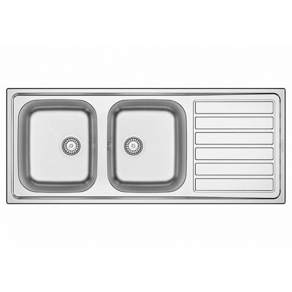 Evier inox 2 cuves 120 x 50 cm - - Mr.Bricolage Martinique