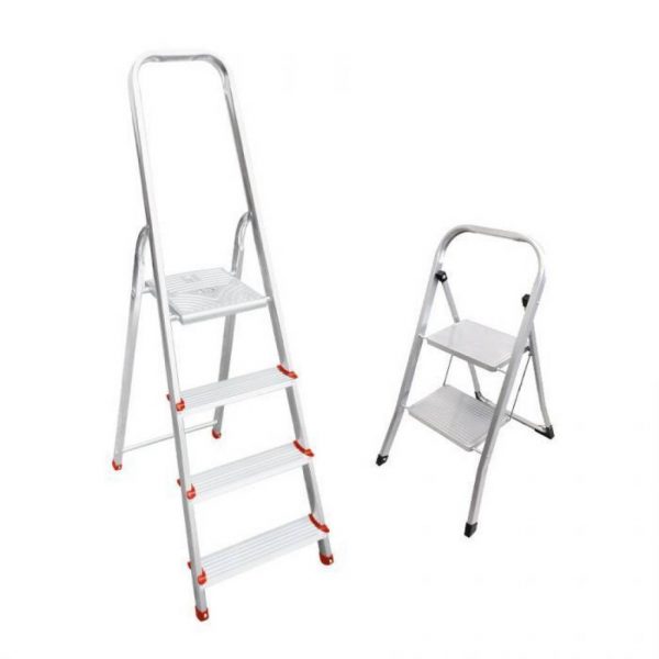Lot escabeau 4 marches + marchepied - - Mr.Bricolage Martinique