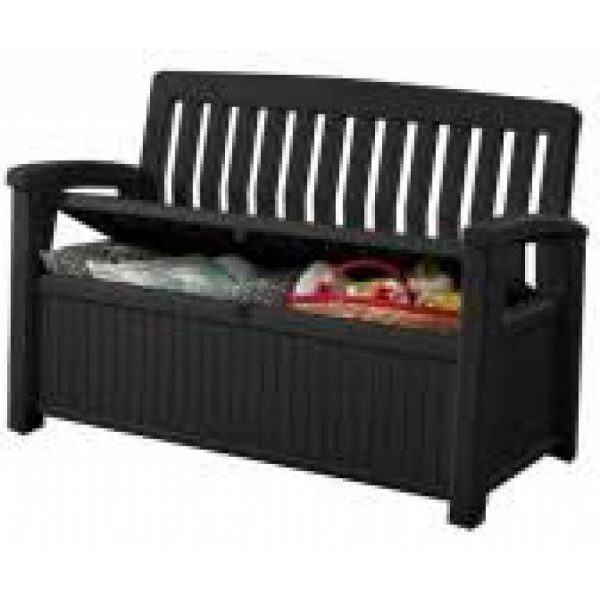 BANC COFFRE PATIO GRIS 227 L - - Mr.Bricolage Martinique