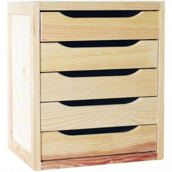 Bloc 5 tiroirs pin massif 45.8x39x30 - - Mr.Bricolage Martinique