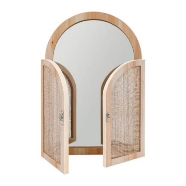 Miroir mural porte en bois naturel - - Mr.Bricolage Martinique