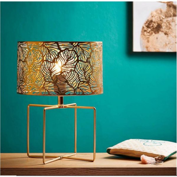 LAMPE MET AJOURE CALATHEA DORE - - Mr.Bricolage Martinique