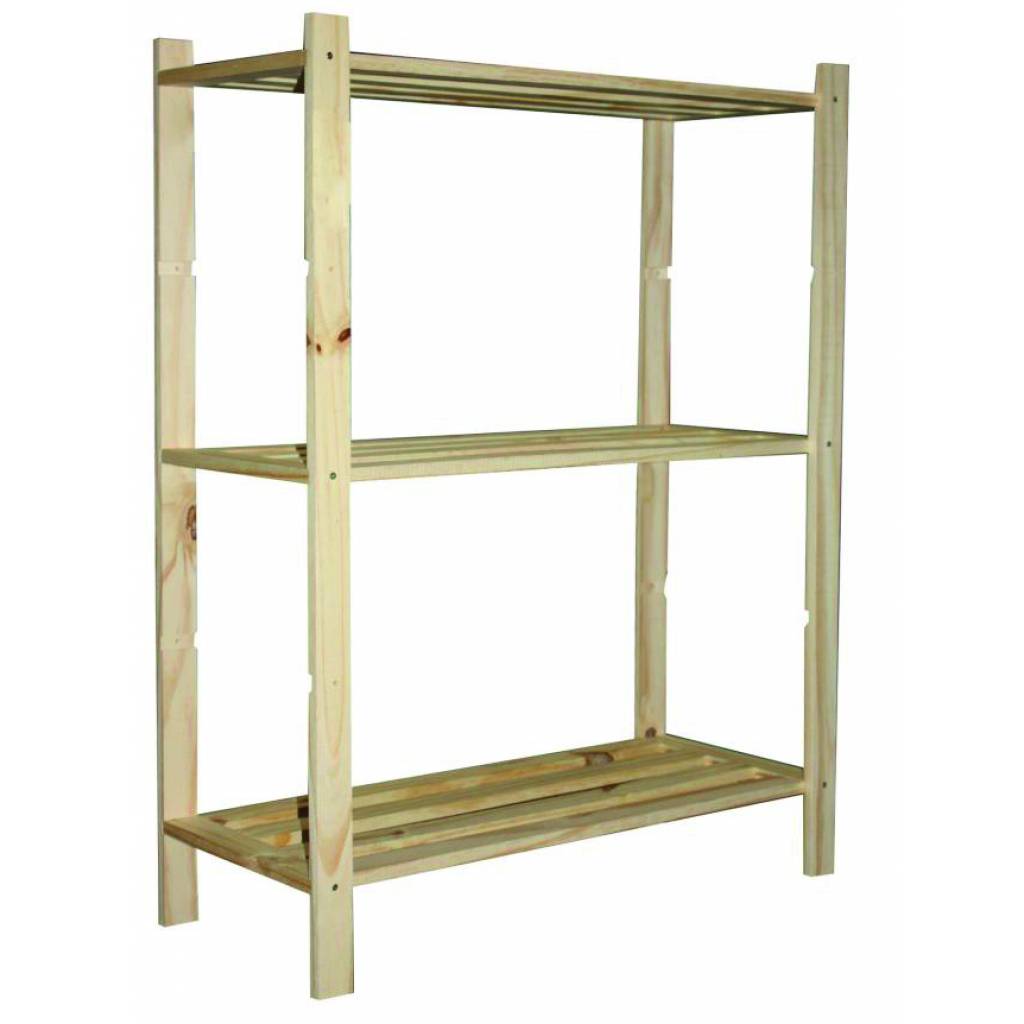 ETAGERE 3 PLATEAUX 4 LATTES PIN - - Mr.Bricolage Martinique
